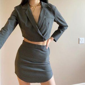 Zara Cropped Blazer and Skort Set